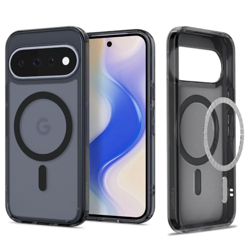 Image of Spigen Ultra Hybrid MagFit for Google Pixel 11 Case, Frost Black | Compatible with Pixelsnap, Anti-Yellowing, Air Cushion Tech, Military-Grade Drop Protection, Compatible with MagSafe