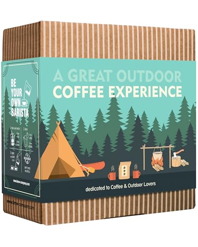 Caja de regalo de café gourmet al aire libre para hombres y mujeres, 5 cafés orgánicos y especiales de origen único del mundo en cerveceros innovadores, caja de muestra para los amantes de