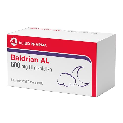 Baldrian AL 600 MG Filmtabletten 60 Stück - Zur Linderung von leichter nervöser Anspannung und Schlafstörungen - Pflanzliche Wirkung ohne Gewöhnungseffekt