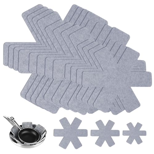 Protege Casserole et Poele, 12 Pièces Protection Poele, Protege Poele Feutrine, Convient pour Protéger et Séparer Les Ustensiles de Cuisine, Anti-Rayures 3...
