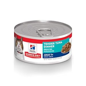 Hill’s Science Diet Senior 7+ Canned Cat Food, Tender Tuna Dinner, 5.5 oz, 24 Pack wet cat food