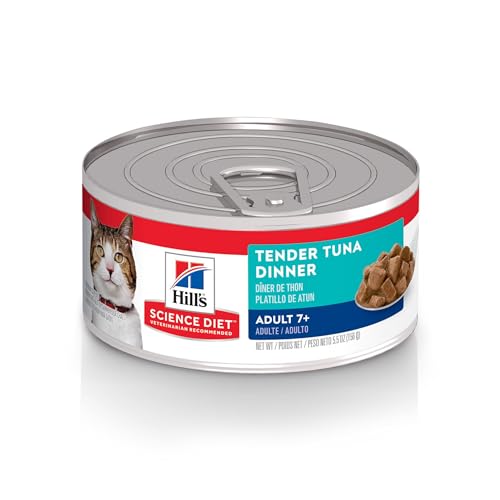 Hill’s Science Diet Senior 7+ Canned Cat Food, Tender Tuna Dinner, 5.5 oz, 24 Pack wet cat food
