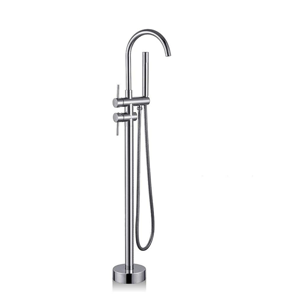 Robinet de baignoire îlot chrome poli pour douche et bain relaxant
