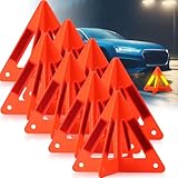 Relaxweex 8 Pcs Emergency Reflective Triangles Sign Foldable Warning Safety Triangles for Vehicle Kit Portable Reflector Roadside Tools Suitable for Cars Trucks Breakdown