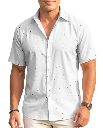 Image of 99TIMORO Fathers Film Button Down Shirt for Men, Funny Hawaiian Short Sleeve Top, Summer Beach Gifts