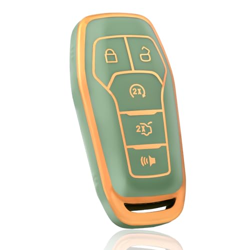 Coque de clé Ford Edge Explorer protection clé intelligente TPU vert souple
