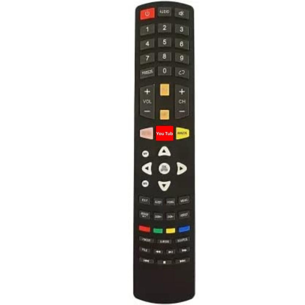 HDF Remote Control Compatible for Worldtech LED TV Remote (Black, 4K-SMRT)