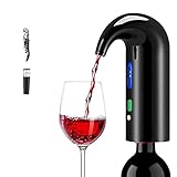 Electric Wine Aerator - One Touch Portable Red - White Wine Accessories Aeration For Wine and Spirit Beginner and Enthusiast -Spout Pourer - Wine Preserver (Black)