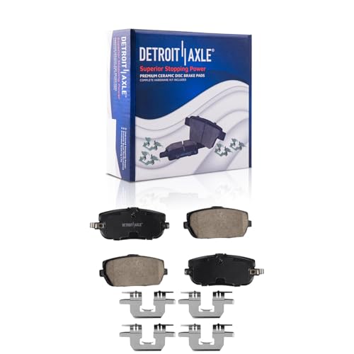 Image of Detroit Axle - 8pc Brake Kit for Fiat 124 Spider Mazda MX-5 Miata 11.02 inch | inch Front and Rear Drilled and Slotted Disc Brake Rotors Ceramic Brake Pads 2017 2018 2019 Replacement