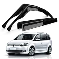 Windabweiser für Fenster Ersatz für VW Touran 2003-2010 (1T1, 1T2), 2010-2015 (1T3), Set mit 4 Schwarz Windabweisern zum Aufkleben, Wind und Regenabweiser für Seitenfenster