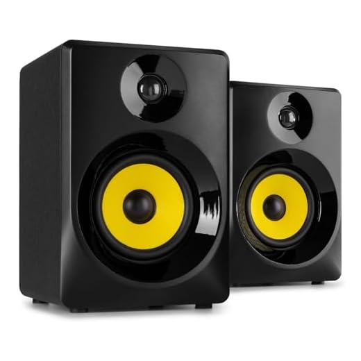 VONYX SMN40B - Studio Boxen, DJ Lautsprecher, 100W Studio Monitor Boxen Aktiv, Monitor Lautsprecher aktiv, AUX, RCA, USB, MP3 Player, Aktiv Lautsprecher Set, Schwarz