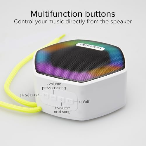 Music Hero Speaker Cassa Wireless, 5 Watt, Water Resistant IPX5, Led, Con Laccetto, Multi Input, Tasti Multifunzione, Nero - 2