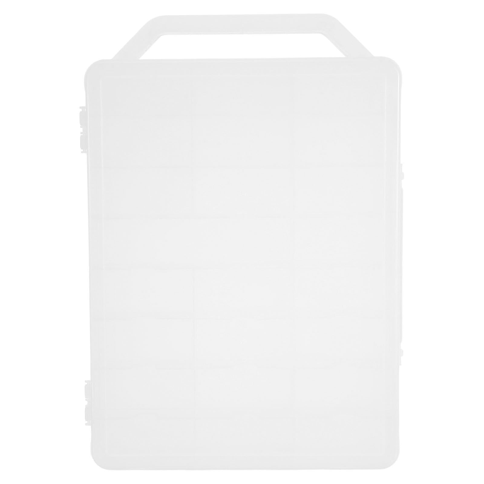 COHEALI Scatola Portaoggetti Trasparente 46 Scomparti Indipendenti in Plastica Pp a Doppio Strato Organizer Leggero e Capiente per Casa e Viaggio
