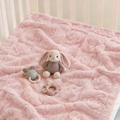 Image of Pro Goleem Elephant Baby Fleece Blanket, Baby Blanket for Girls, 30 inch x 40 inch Soft Crib & Stroller Blanket for Newborns and Toddlers, (Pink)