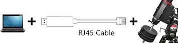 RJ45 Control Cable for Skywatcher and Orion Mount, for Heq5 pro, Azeq5, Azeq6, Eq6-R, Eq6-R Pro, EQ8-R and Orion Sirius Mount, Eqmod USB Console Cable for Skywatcher GOTO Mount, 16 FT