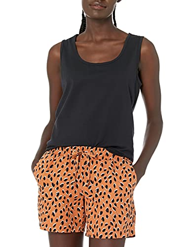 Amazon Essentials Women's Classic-Fit 100% Cotton Sleeveless Tank Top, Pack Of 2, Charcoal Heather/Black, Large #TOP1