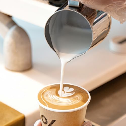 Image of Tuni Milk Frothing Pitcher, 12oz /350ml Stainless Steel Milk Jug Steaming Cup, Milk Coffee Cappuccino Latte Art Steam Creamer Frother Pitcher