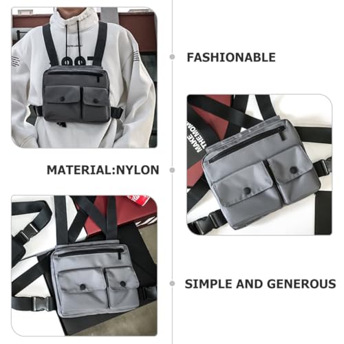 Bolsa de pecho portátil chaleco ligero gris para deporte exterior 4