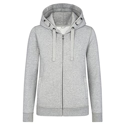 HRM Premium Kid's Hooded Jacket I Fair Trade Felpa con Cappuccio per Bambini, 320 g/m², 70% Cotone e 30% Poliestere Riciclato, Grigio Melange, 158