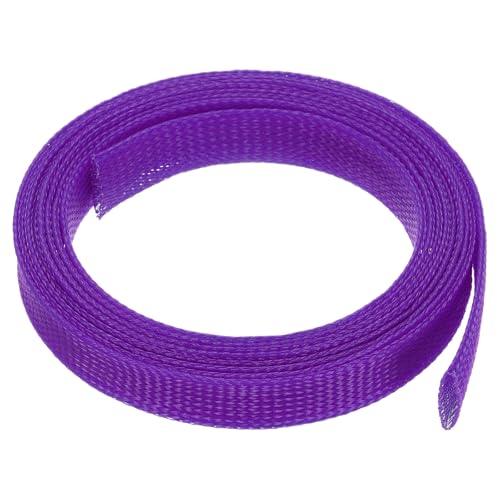 uxcell Expandable Sleeving,1 3/16-inch 10ft Cable Sleeve, Purple