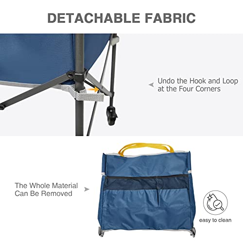 EVER ADVANCED Rolling Ball Storage Cart with Lockable Wheels, 33 x 22.8in Collapsible Garage Sports Equipment Organizer for Volleyball Basketball Tennis Toy Storage Multi-Sport Family Gym