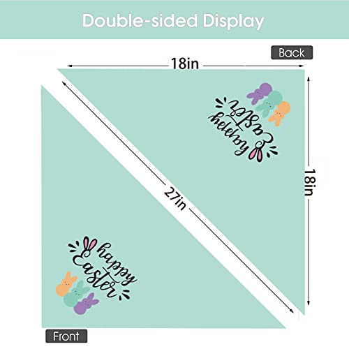 Easter Dog Bandanas Puppy Scarf - Happy Easter Peeps Dog Outfits - 2 Pcs Adjustable Triangle Double-Layer Reversible Pet Bandanas For Small Medium Large Dogs #TOP4