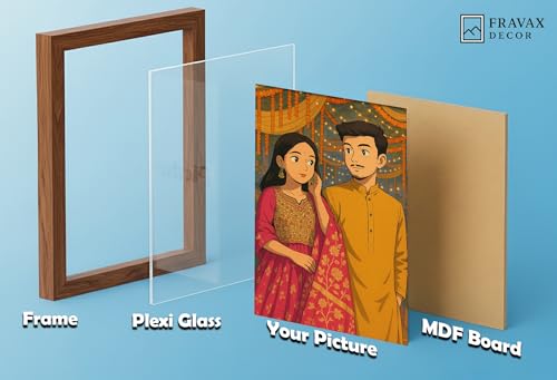 Image of 4x6 Inch Wooden Photo Frame | Fits 4x6 Photos | 0.5 mm Unbreakable Acrylic Front | Wall & Tabletop Display | Lightweight Gallery Style Frame for Home & Office (30, Rich Brown)