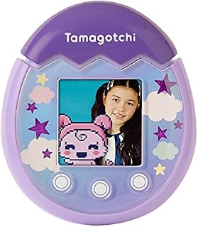 TAMAGOTCHI 42902 Bandai Pix-The Next Generation of Virtual Reality Pet with Camera, Games and Collectable Characters-Sky, Single, Purple