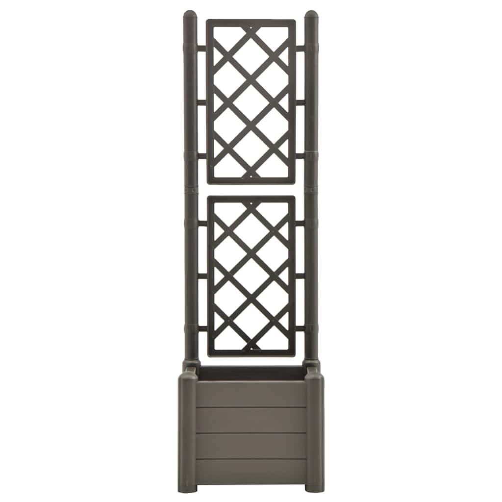 vidaXL Fioriera da Giardino con Graticcio 43x43x142 cm PP Antracite
