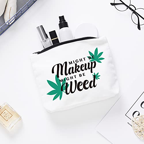 Fokongna Funny Weed Makeup Bag Gifts,Women Friends Cosmetic Bag,Best Friends Sister Gifts Might Be Makeup Might Be Weed,Humor Travel Makeup Bag Toiletry Bag For Women Friends Birthday Christmas Gifts - Image 8