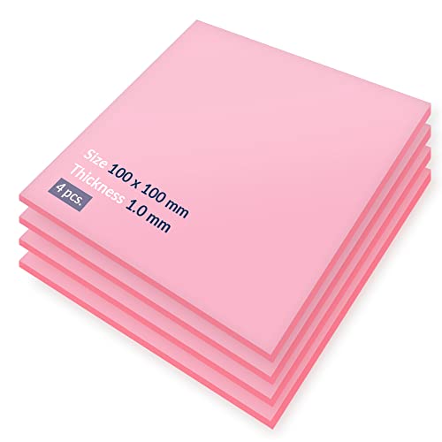 ARCTIC TP-1 (APT2012): Basic Thermal Pad, 100 x 100 x 1.0 mm (4 Pieces) - Thermal Pad, Excellent Heat Conduction, Ideal Gap Filler, Easy Installation - Pink
