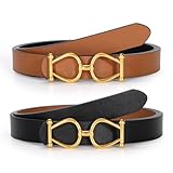 [JASGOOD] ベルト レディース リバーシブル 両面使用可能 革 細ベルト ドレス ビジネス カジュアル 彼女 母の日にプレゼント