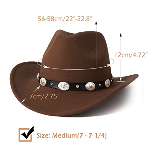 Lisianthus Men & Women's Felt Wide Brim Western Cowboy Hat Coffee #TOP3