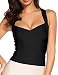 iFashion Women's Rayon Strap Vest Elastic Bandage Bodycon Tops Black XS