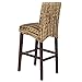 Best Choice Products Set of 2 Indoor Outdoor Hand Woven Water Hyacinth Abaca Banana Leaf Bar Stools w/Mahogany Wood Frame for Bar Height, High-Top Table, Brown