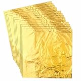 Gold Leaf Sheets for Art, 200 Pcs Gold Foil Sheets for Painting, Resin, Gilding, Nails, DIY Greeting Card, Gold Foil Sheets for Crafts, Rock Painting, Bronzing, Gold Leaf Sheet- 5.5x5.5in