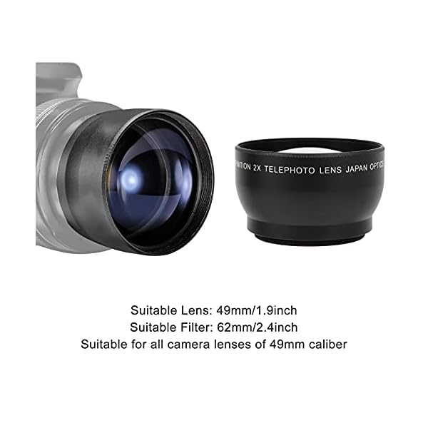Teleobjektiv, 49 Mm 2.0X High-Definition Super-Teleobjektiv mit 62 Mm Frontgewinde, für Alle Kameraobjektive mit 49 Mm… – Bild 3