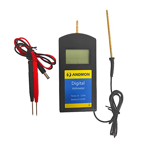 Image of Andmon Electric Fence Tester Battery Testing Digital Electric Fence Voltage Tester Testing Range 250 to19900V LCD Voltage Detector Gardening Tools
