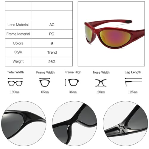 Lunettes œil de chat rétro de qualité supérieure avec miroir dégradé punk - 3