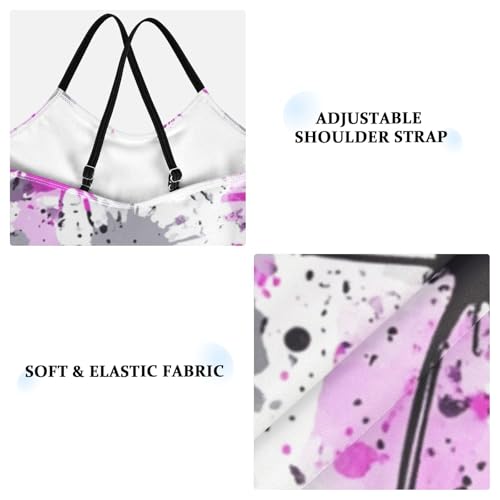 susiyo Glittering Purple Ink Girls One Piece Swimsuits with Adjustable Straps Bathing Suits for 3-10 Years Old3