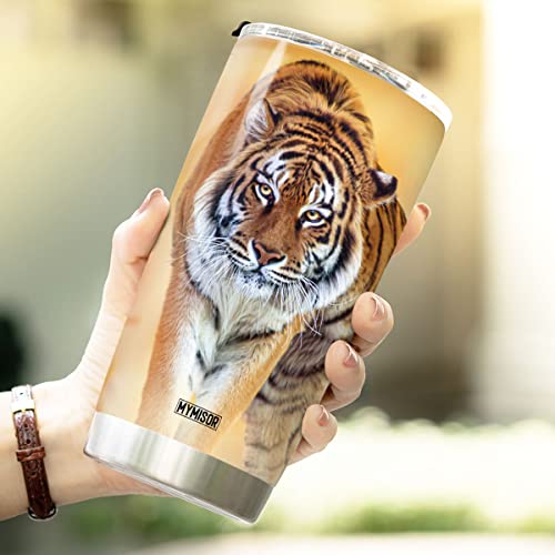 Mymisor Tiger Coffee Tumbler 20Oz Stand Up For What You Believe Inspiration Tumblers For Men Vintage Tiger Themed Gifts Tigers Animal Print Drinking Cups Stainless Steel Travel Mug #TOP5