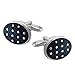 AueDsa Gemelli Camicia Uomo Acciaio Inossidabile Nero Gioielli Ovale