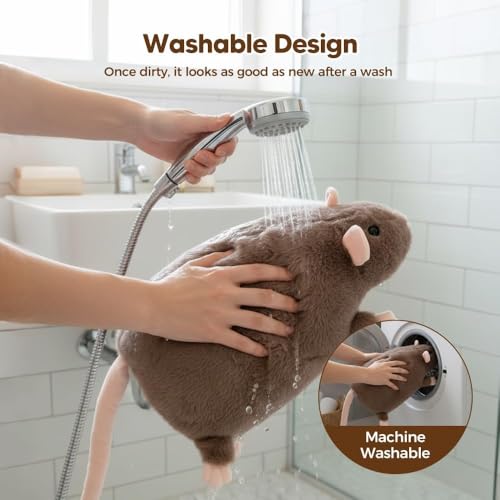 Peluche de rat chonky doux de 25cm idéal comme coussin de lecture au salon