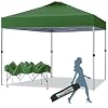 MFSTUDIO 10×10 Pop Up Canopy Tent Gazebo Shelter Sun Shade Canopies Waterproof Patio Portable Popup Screened Tents for BeachPartiesCampingGreen