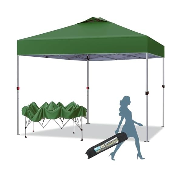 Mfstudio 10×10 pop up canopy tent gazebo shelter sun shade canopies waterproof patio portable popup screened tents for beachpartiescampinggreen  urban country home decor