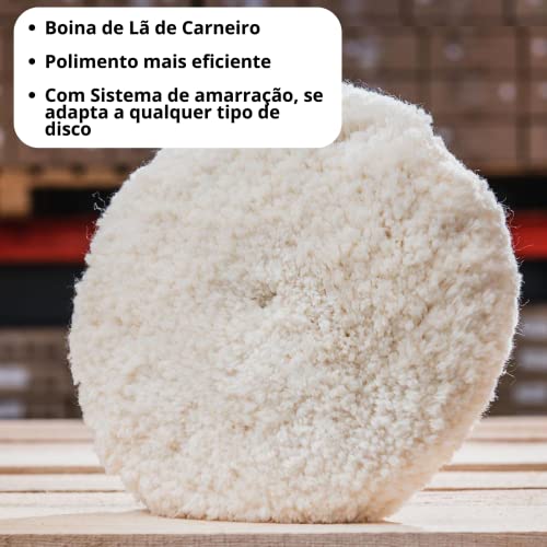 Kit Polimento Automotivo Disco 125mm Furadeira C/3 Boinas Lã