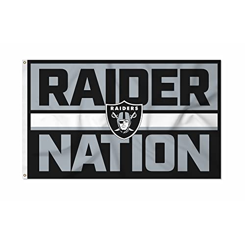 Rico Industries NFL Football Las Vegas Raiders Bold 3 x 5 Banner Flag Single Sided - Indoor or Outdoor - Home Dcor