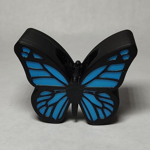 The Country Hive Butterfly Glue Holder for Tombow Mono Multipurpose Liquid Glue 1 oz, 3D Printed Design Desk Organizer (Black and Blue)
