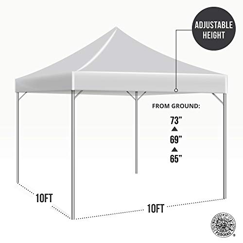 Punchau Pop Up Canopy Tent 10 x 10 Feet, Red - UV Coated, Straight Leg, Waterproof Instant Outdoor Gazebo Tent, Bonus Roller Carry Bag