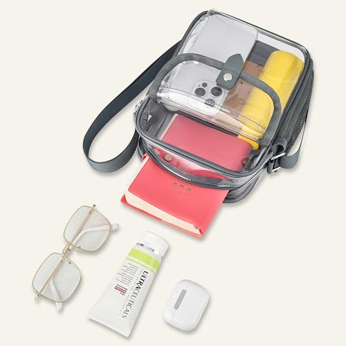 Image of SPODEARS Clear Crossbody Bag for Stadium, Concert, Festival & More - Adjustable Shoulder Strap & Bottle Holder